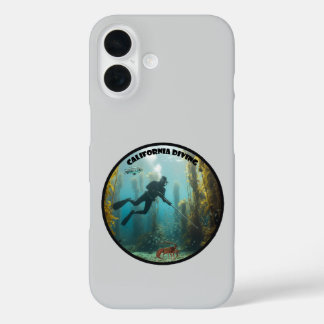 Coques iPhone 16 Plongeur en apnée en Californie avec poissons et k