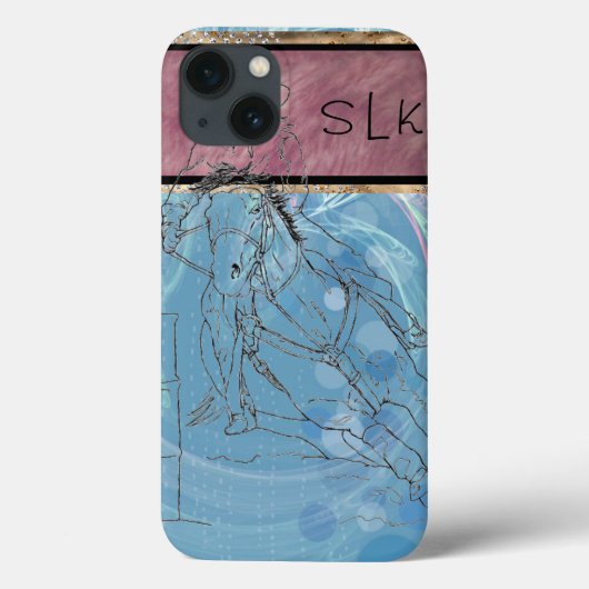 Coques Case-Mate iPhone Pluie Bleue Monogram Barrel Racer (Verso)