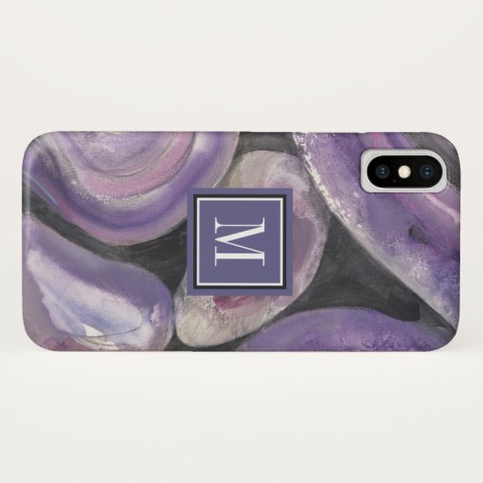 Coques Case-Mate iPhone Pluie de cercle du monogramme | (Dos (Horizontal))