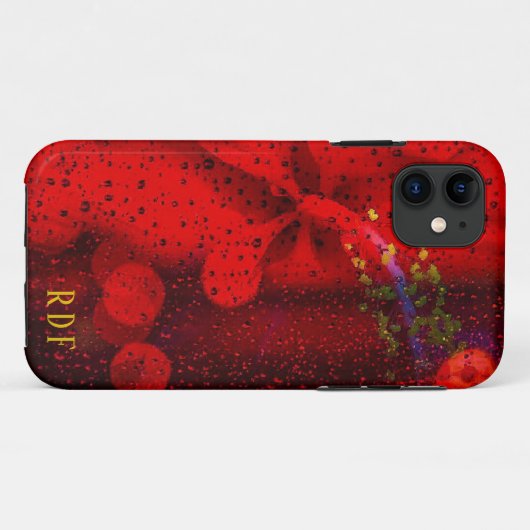 Coques Case-Mate iPhone Pluie rouge pointillé (Dos (Horizontal))