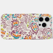 Coques Case-Mate iPhone Plum d'ivoire vert bleu Turquoise Damas motif flor (Verso (horizontal))