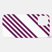 Coques Case-Mate iPhone Plum et blanc cinq bandes motif (Verso (horizontal))
