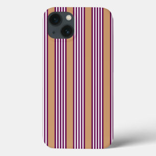 Case-Mate iPhone Case Plum et blanc cinq bandes motif avec bronzage