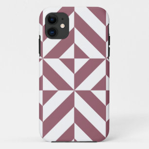 Coque Case-Mate Pour iPhone Plum Geometric Deco Cube Pattern