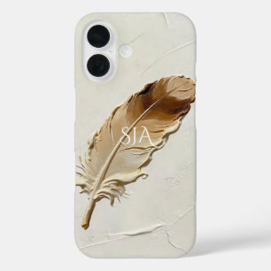 Coques iPhone 16 Plume 3D Impasto Neutre Chaud Personnalisé