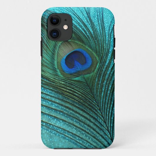 Coques Case-Mate iPhone Plume bleue de paon d'Aqua métallique (Dos)