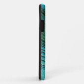 Coques Case-Mate iPhone Plume bleue de paon d'Aqua métallique (Dos/Droite)
