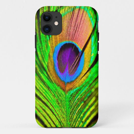 Coques Case-Mate iPhone Plume de paon aux couleurs néon (Dos)