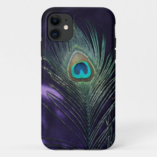 Coques Case-Mate iPhone Plume pourpre impressionnante de paon (Dos)