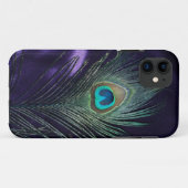 Coques Case-Mate iPhone Plume pourpre impressionnante de paon (Dos (Horizontal))