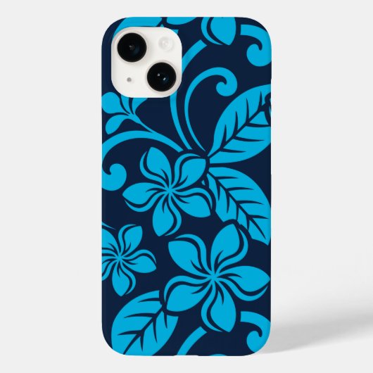 Coques Case-Mate iPhone PLUMÉRIE DE L'ÎLE (BLEU x 2) (Verso)
