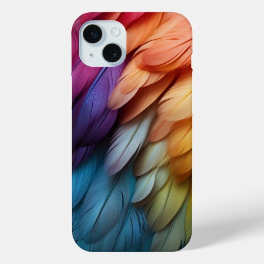 Coques Case-Mate iPhone Plumes Bleu Orange Violet (Verso)