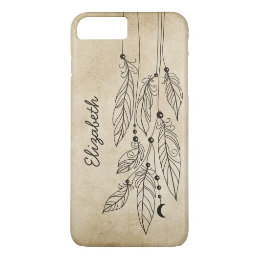 Coques Case-Mate iPhone Plumes de Bohème dessinant l'arrière - plan (Dos)