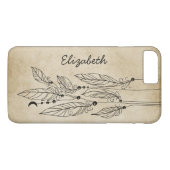 Coques Case-Mate iPhone Plumes de Bohème dessinant l'arrière - plan (Dos (Horizontal))