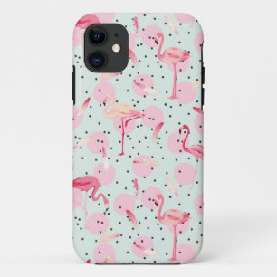 Coques Pour iPhone Plumes de Flamant rose sur le pois