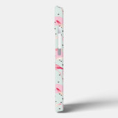 Coques Case-Mate iPhone Plumes de Flamant rose sur Pois (Verso / Gauche)
