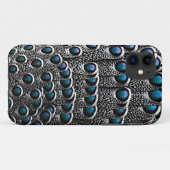 Coques Case-Mate iPhone Plumes de paon gris (Dos (Horizontal))