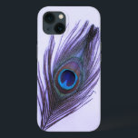 Case-Mate iPhone Case Plumes de paon violet sur violet<br><div class="desc">Une plume de paon aux teintes violettes qui ressort sur un arrière - plan violet transparent.</div>