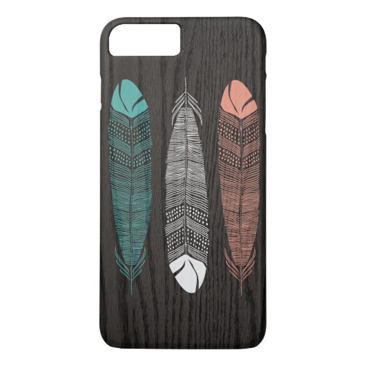 Coques Case-Mate iPhone Plumes dessinées sur le cas plus de l'iPhone 7 de (Dos)