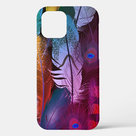 Coques Case-Mate iPhone Plumes d'oiseaux colorées Peacock (Verso)