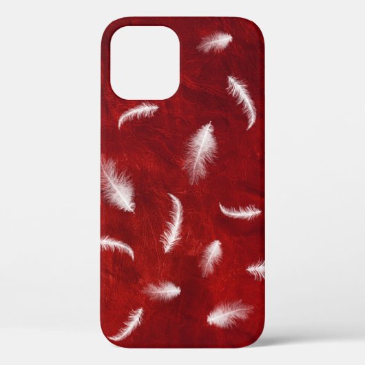 Coques Case-Mate iPhone Plumes en cuir rouge (Verso)