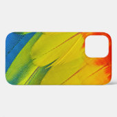 Coques Case-Mate iPhone Plumes jaunes, rouges, bleues et vertes (Verso (horizontal))