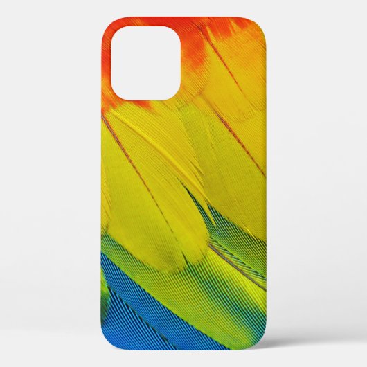 Coques Case-Mate iPhone Plumes jaunes, rouges, bleues et vertes (Verso)