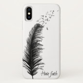 Coques Case-Mate iPhone plumes noires avec oiseaux volants (Dos)