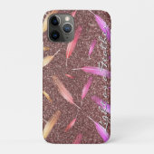 Coques Case-Mate iPhone Plumes Parties scintillant base rose or rose (Dos)