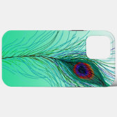 Coques Case-Mate iPhone Plumes Peacock à main (Verso (horizontal))