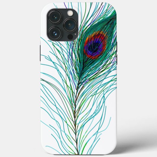 Coques Case-Mate iPhone Plumes Peacock à main (Verso)
