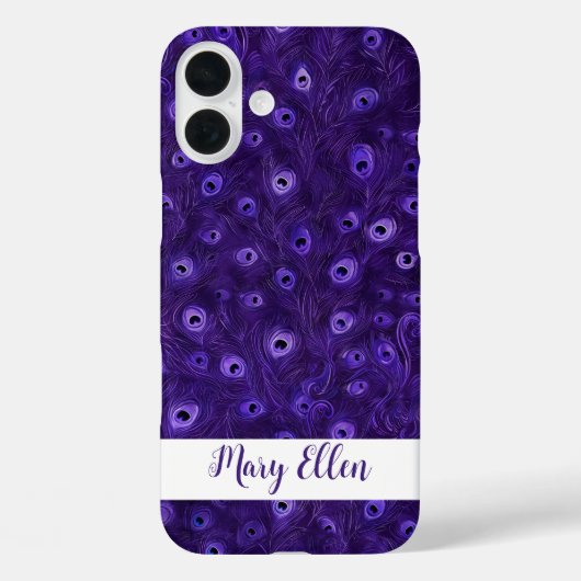 Coques Case-Mate iPhone Plumes Peacock personnalisées (Verso)