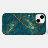 Coques Case-Mate iPhone Plumes Peacock turquoises avec Paisley (Verso (horizontal))