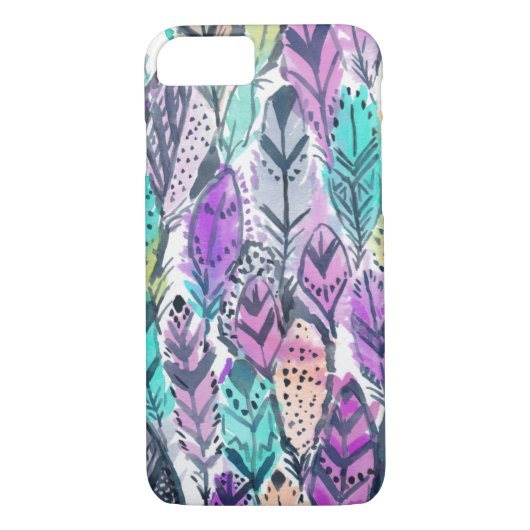 Coques Case-Mate iPhone Plumes pourpres rayonnantes de Boho (Dos)