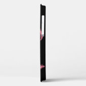 Coques Case-Mate iPhone Plumes roses sur fond noir (Verso / Gauche)