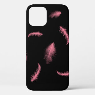 Case-Mate iPhone Case Plumes roses sur fond noir