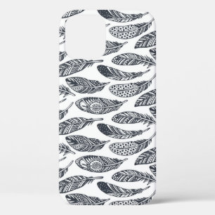 Case-Mate iPhone Case Plumes tribales dessinées à la main, motif vintage