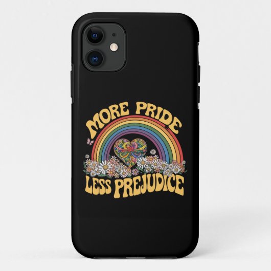 Coques Case-Mate iPhone Plus de fierté moins de préjugés Retro Rainbow Pri (Dos)