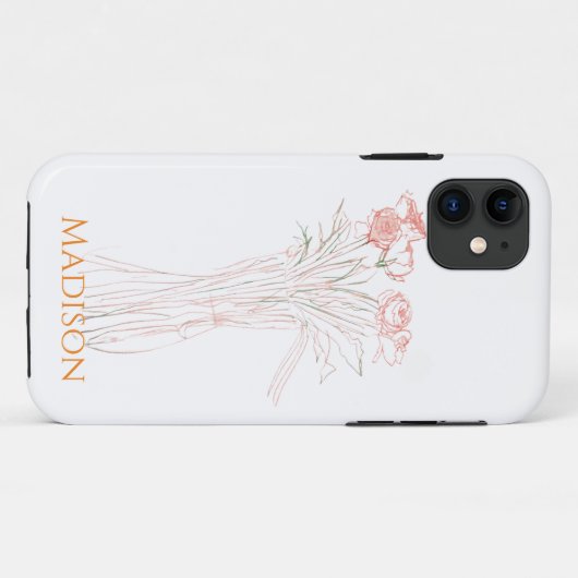 Coques Case-Mate iPhone Plutôt Minimale Moderne Fleur Plan Pour Les Femmes (Dos (Horizontal))