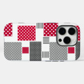 Coques Case-Mate iPhone Pneuka rouge gris patchwork sur arrière - plan bla (Verso (horizontal))
