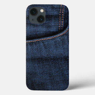 iPhone 13 Case Poche Jeans bleu