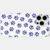 Coques Case-Mate iPhone Poches de Doodle, Paws de Chien, Paws Bleus de Mar (Verso (horizontal))