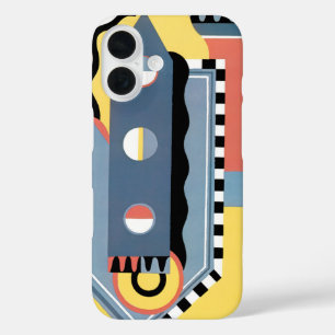 Coques iPhone 16 Pochoir Art Déco vintage Jazz Motifs géométriques