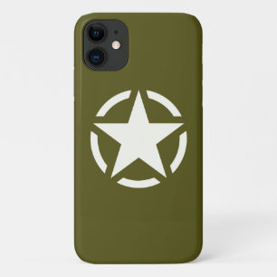 Coque Case-Mate Pour iPhone Pochoir Étoile Classique sur Vert Kaki