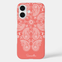 Poignée à la main Paisley Motif foncé Peach