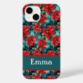 Coques Case-Mate iPhone Poinsettias de Noël traditionnel Motif Jolie (Verso)
