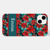 Coques Case-Mate iPhone Poinsettias de Noël traditionnel Motif Jolie (Verso (horizontal))