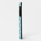 Coques Case-Mate iPhone Point blanc chaton visage sur sarcelle (Dos/Gauche)