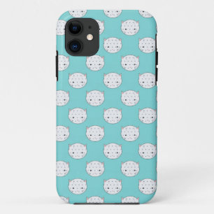 Coque Case-Mate Pour iPhone Point blanc chaton visage sur sarcelle