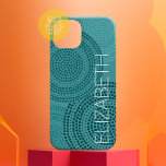Coque Pour iPhone 14 Point circulaire moderne Motif géométrique Grand n<br><div class="desc">Un morceau d'art zen et fantaisiste, hipster. Vous pouvez ajouter un nom, un monogramme ou un autre texte personnalisé. Un motif moderne et géométrique à l'ambiance boho. Les points individuels sont dans un motif circulaire. Pour modifier la couleur : cliquez sur la personnaliser ou la zone de conception avancée, puis...</div>